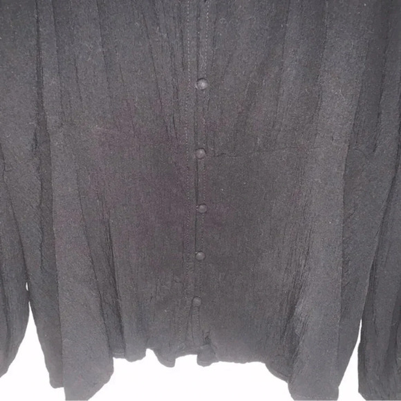 Old Navy Black Scoop Neck Rayon Button Up Blouse L - Picture 9 of 9